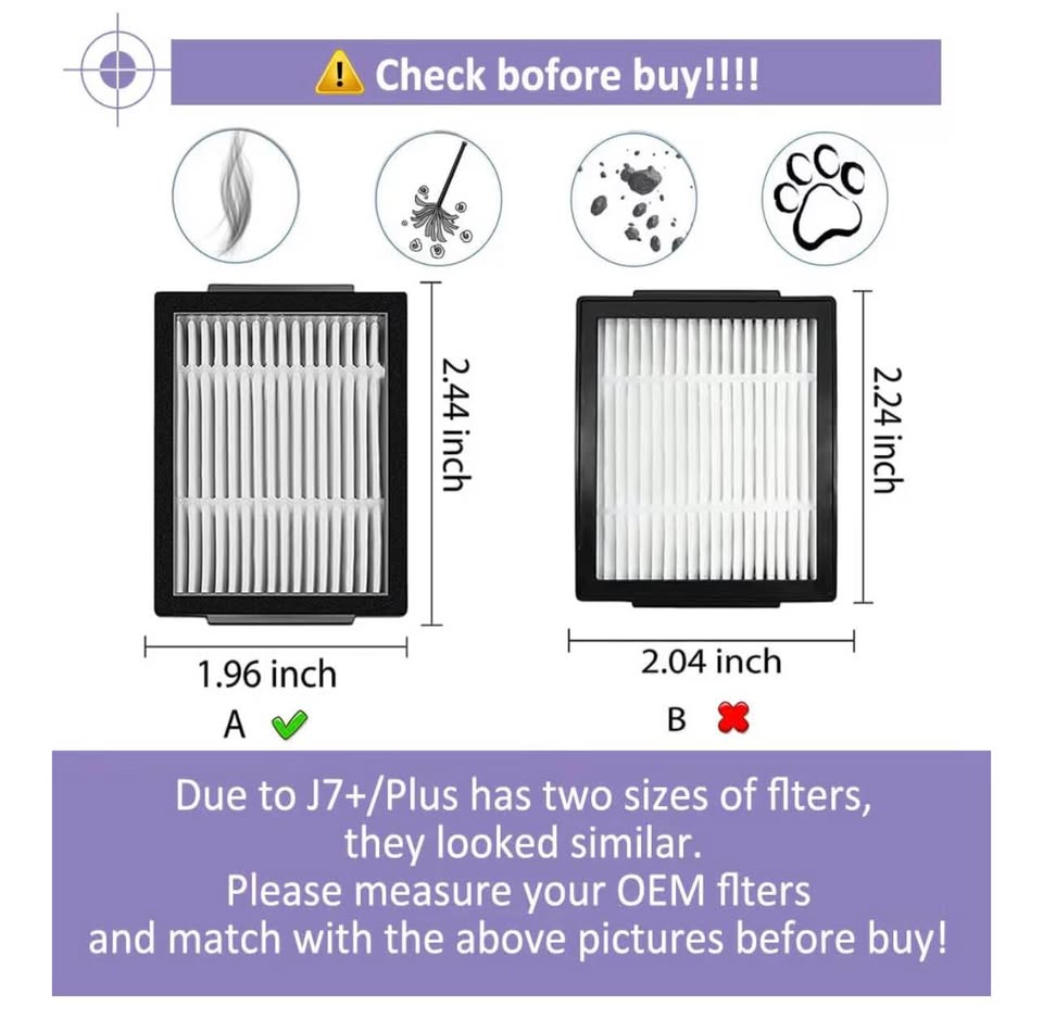 Vacuum Dust Bags and HEPA Filters: Compatible with iRobot Roomba i3 i3+ i4 i4+ i