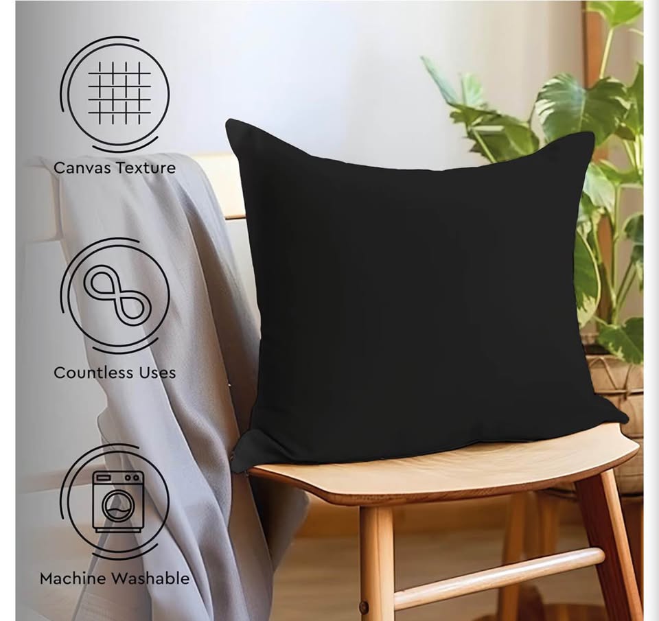 Encasa Homes Black Throw Pillow Covers