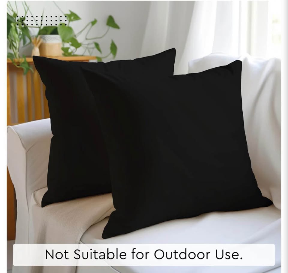 Encasa Homes Black Throw Pillow Covers