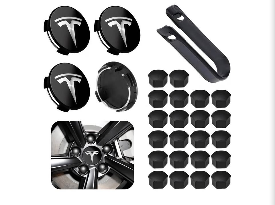 Tesla Wheel Center Cap and Lug Nut Cover Kit
