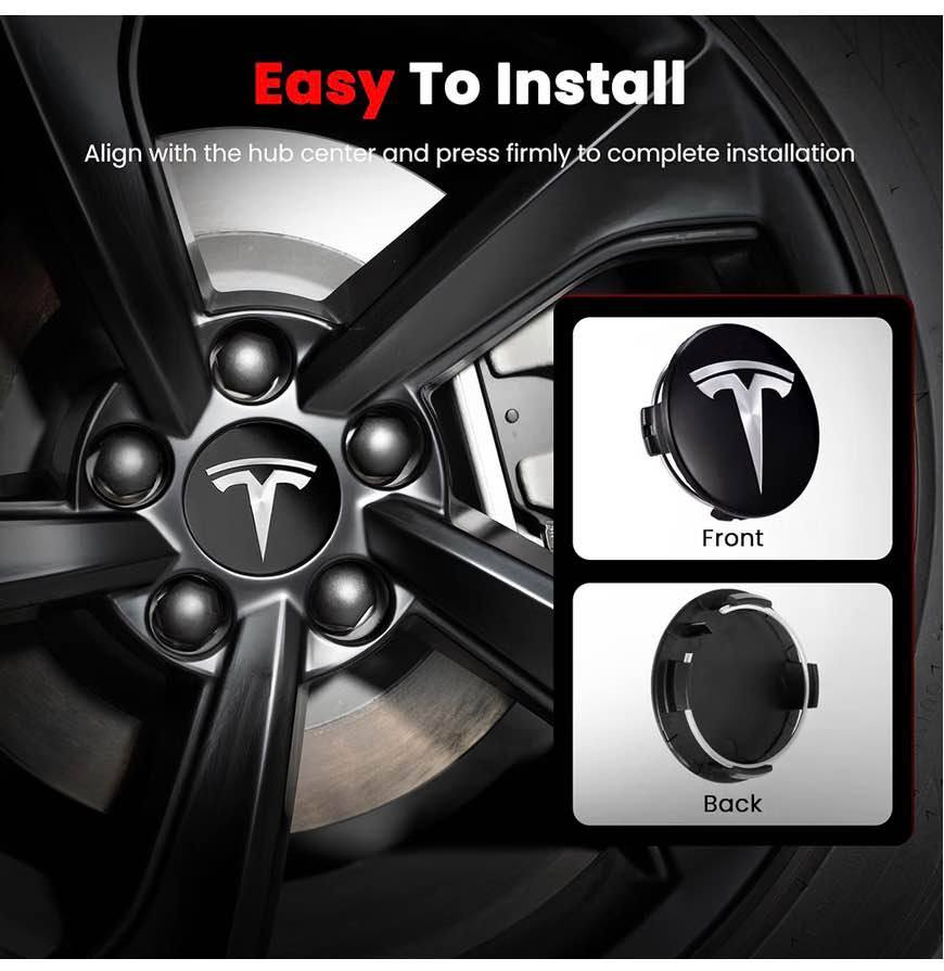 Tesla Wheel Center Cap and Lug Nut Cover Kit