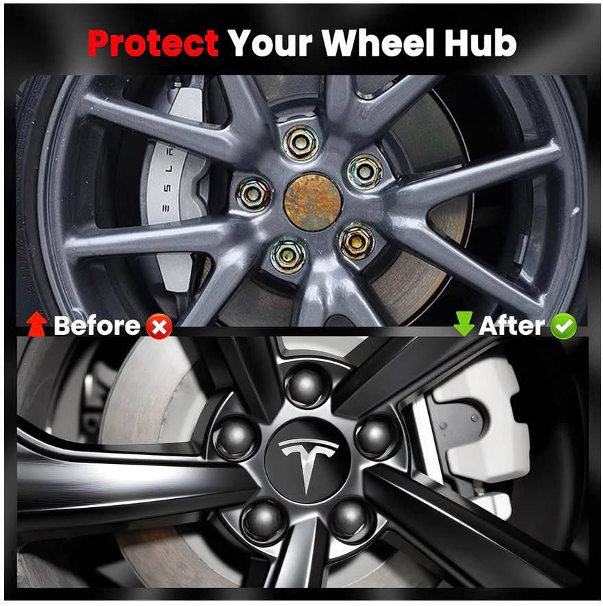 Tesla Wheel Center Cap and Lug Nut Cover Kit
