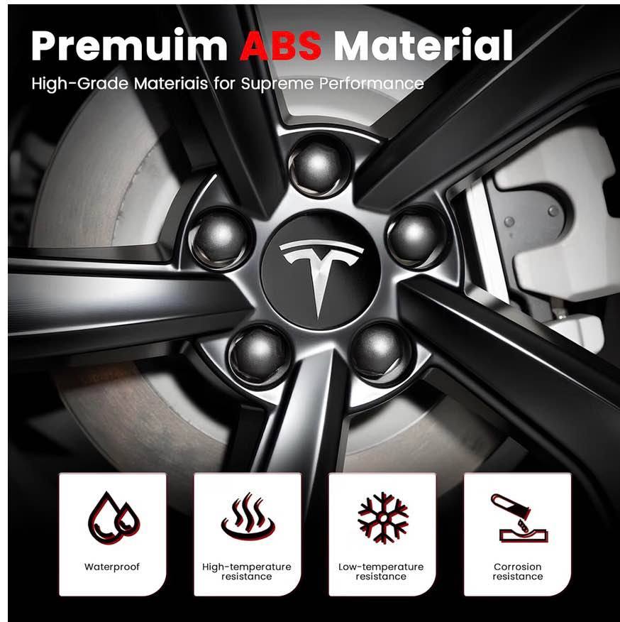 Tesla Wheel Center Cap and Lug Nut Cover Kit
