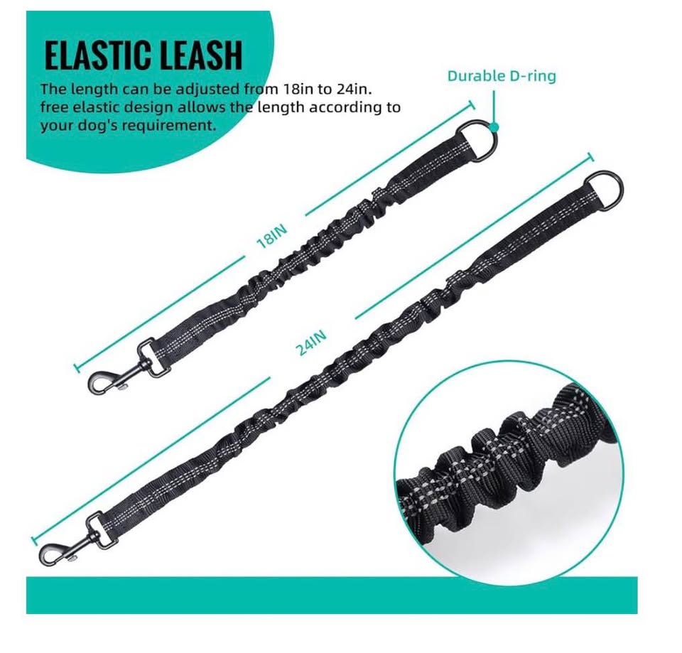 Bungee Leash Extension Attachment, 21” Shock Absorbing Lead Extension Absorber, 