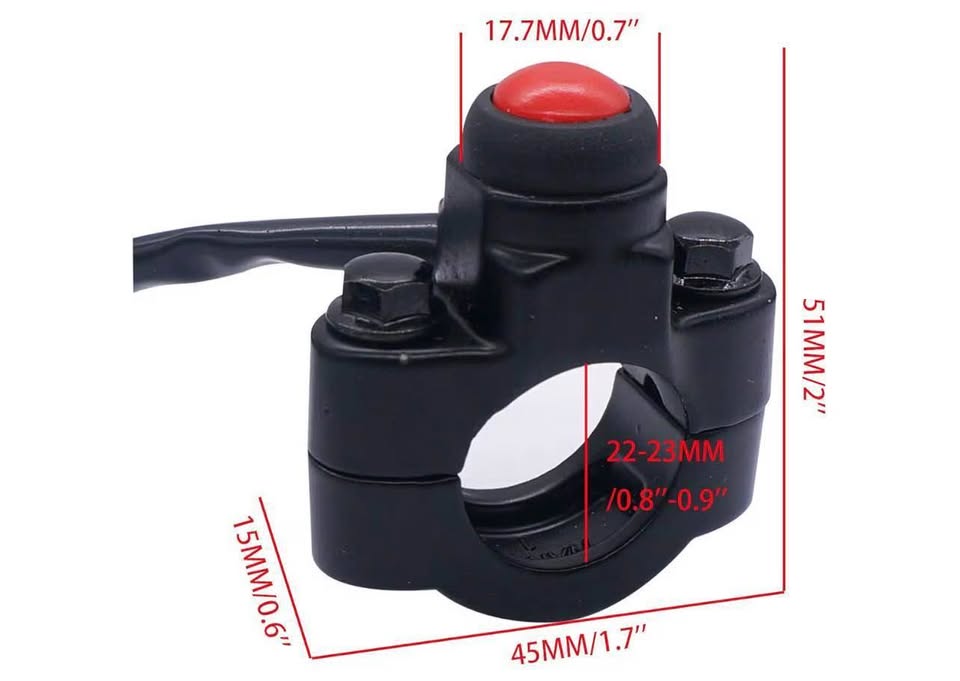 12V Motorcycle Handlebar Push Switch Engine Stop Start Kill Momentary