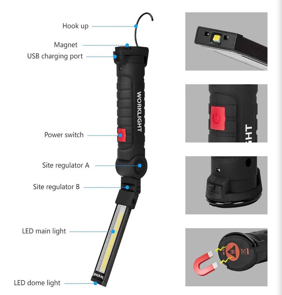 2-Pack Rechargeable LED Work Light