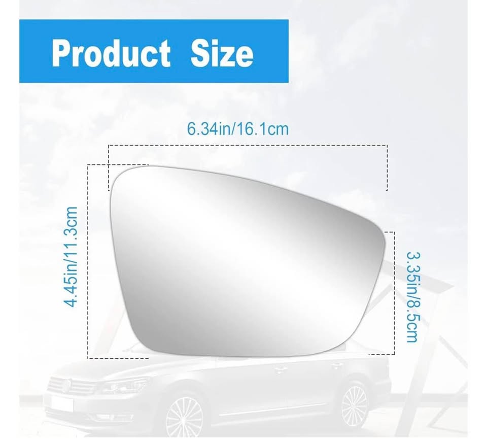 Vrasly Passenger Right Side View Heated Mirror Glass Replacement for 2011 2012 2