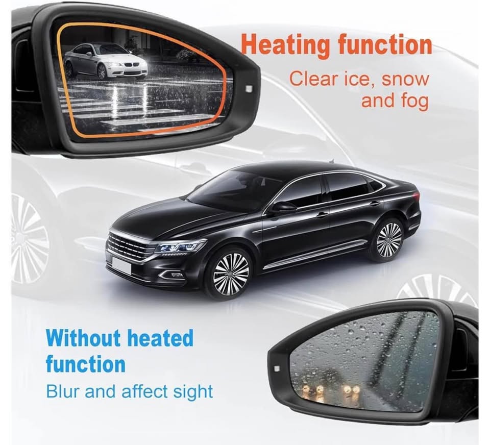 Vrasly Passenger Right Side View Heated Mirror Glass Replacement for 2011 2012 2