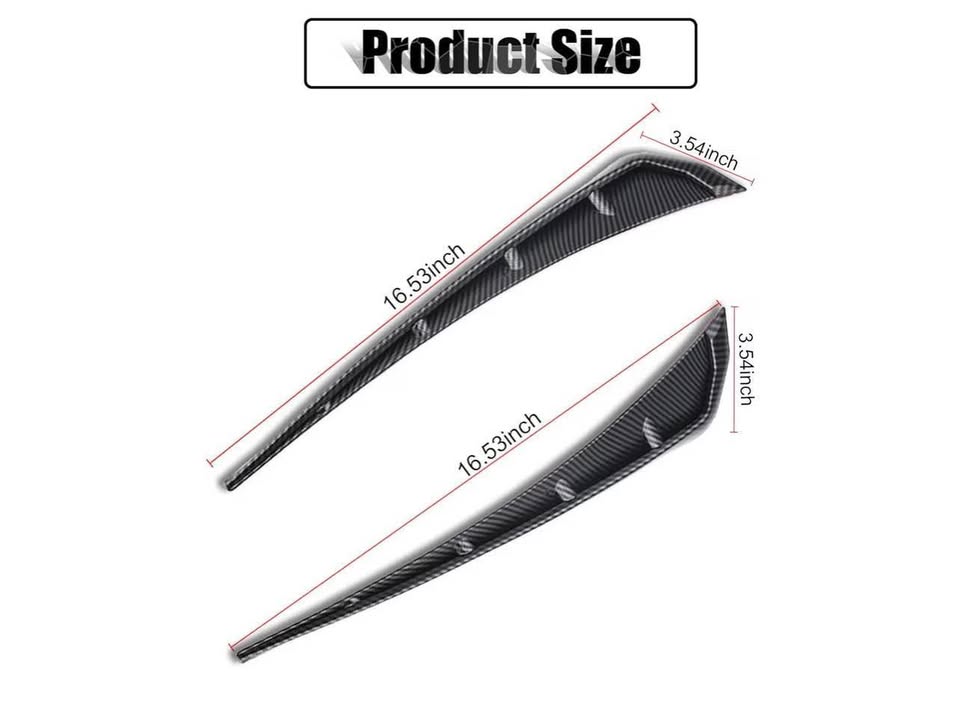 Miytsya 2 PCS Car Fender Side Vents, ABS Carbon Fiber Spoiler, Fender Decorative
