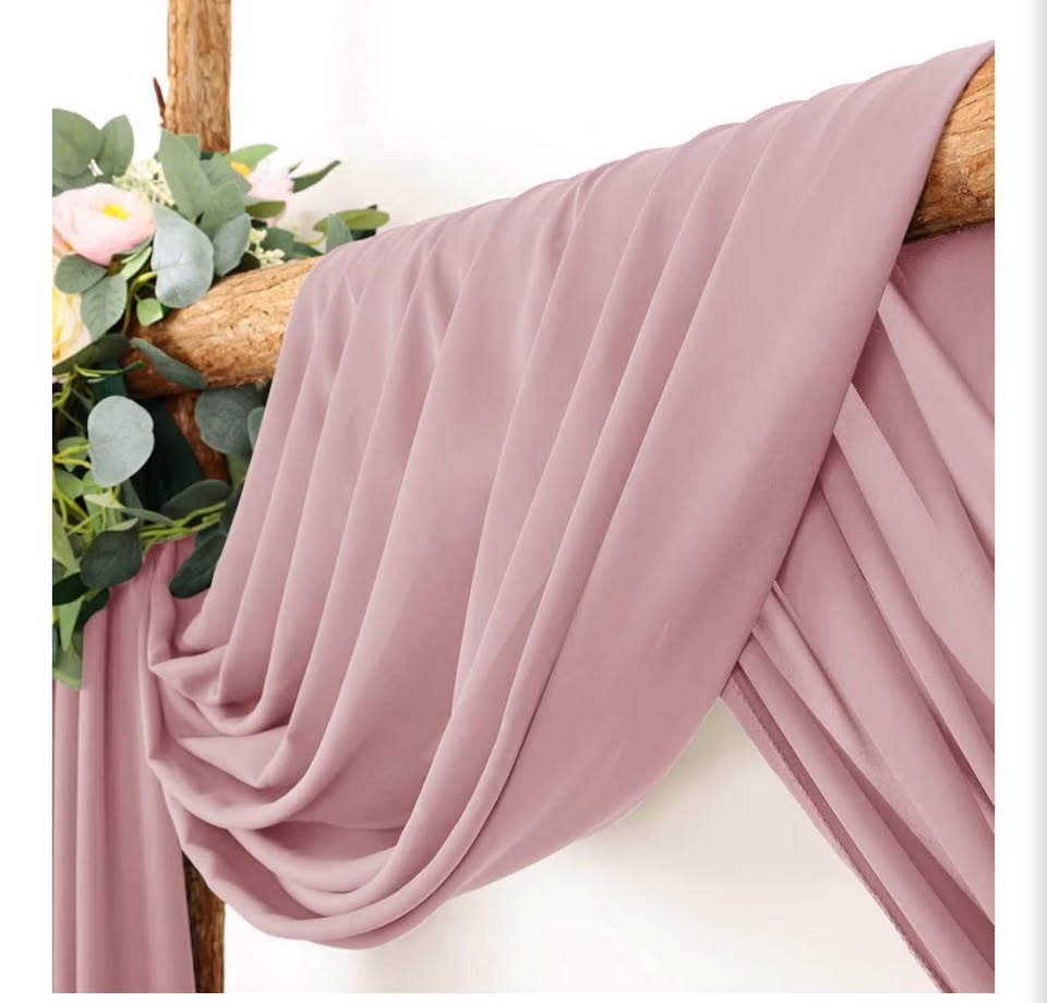 Dusty Rose Chiffon Wedding Arch Draping Fabric