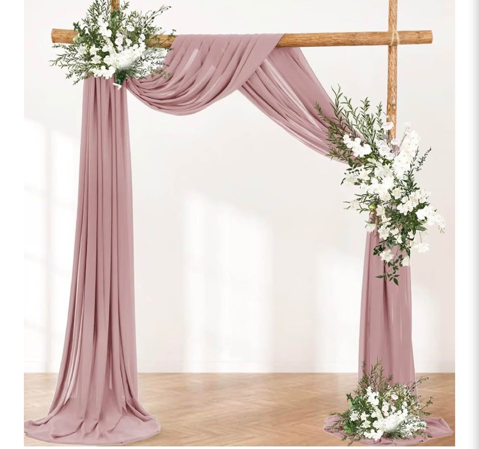 Dusty Rose Chiffon Wedding Arch Draping Fabric