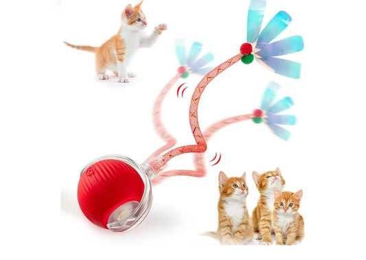 Interactive Cat Toy for Indoor Cats Fast Rolling on Carpet, Speedy Tail 2.0 Cat 