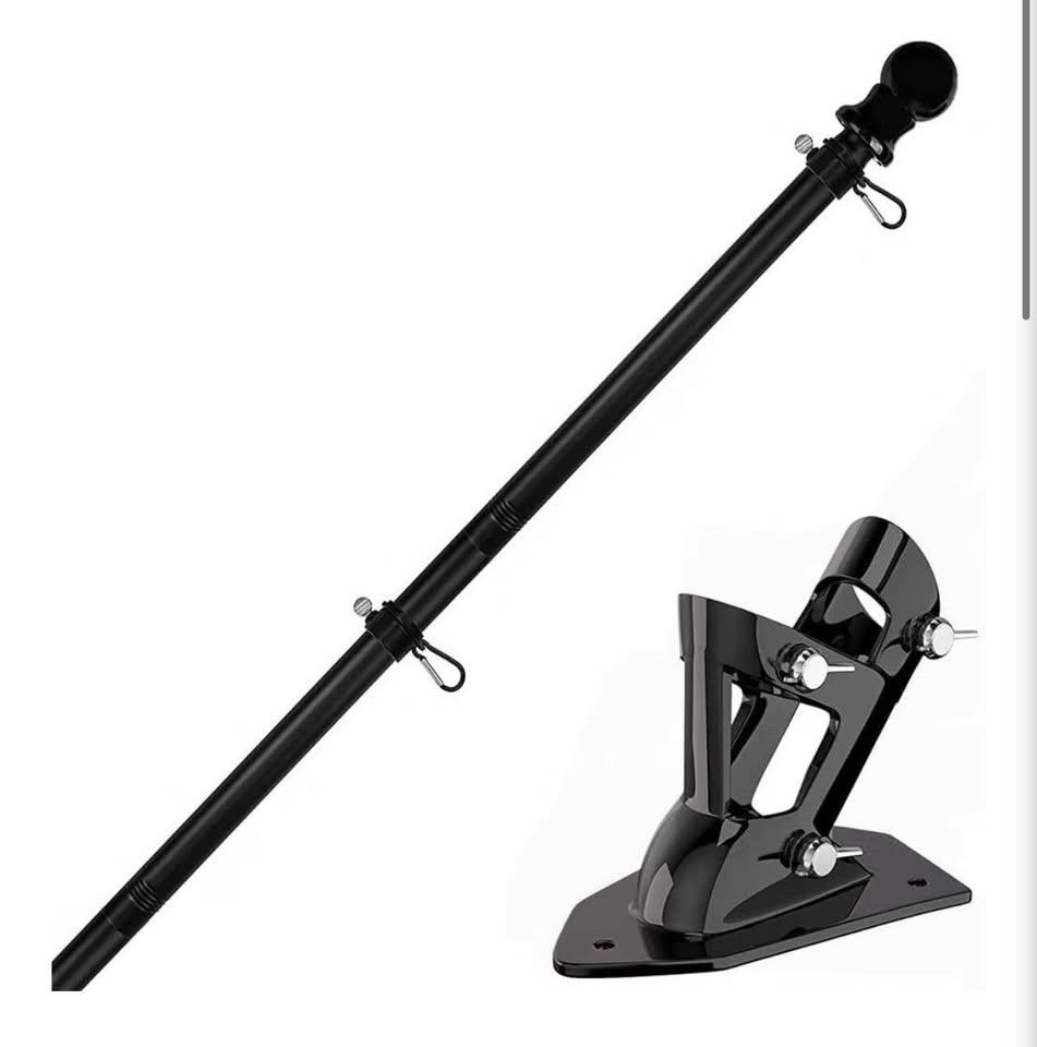 5FT Flag Pole Kit,Flag Pole with Bracket for House Garden(1,Black)
