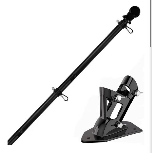 5FT Flag Pole Kit,Flag Pole with Bracket for House Garden(1,Black)