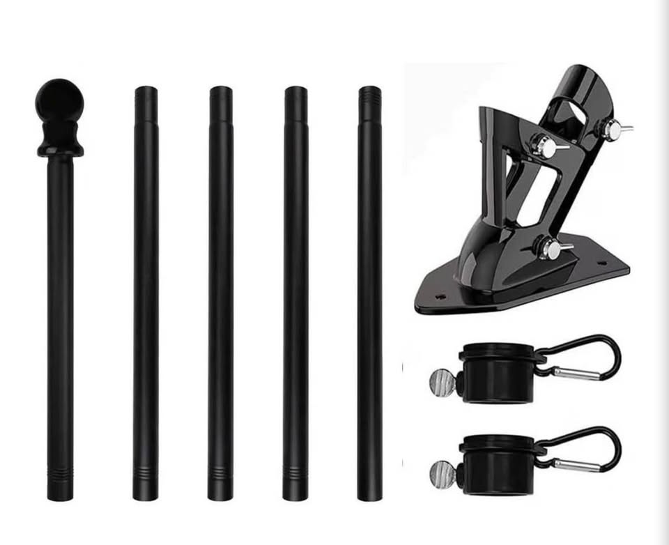 5FT Flag Pole Kit,Flag Pole with Bracket for House Garden(1,Black)