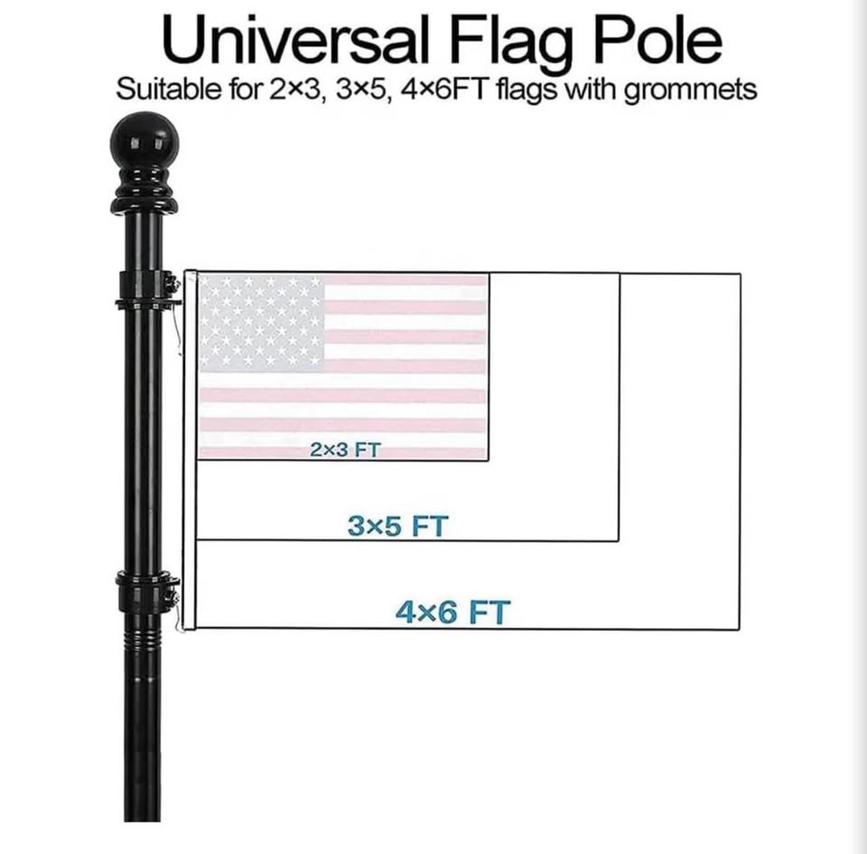 5FT Flag Pole Kit,Flag Pole with Bracket for House Garden(1,Black)