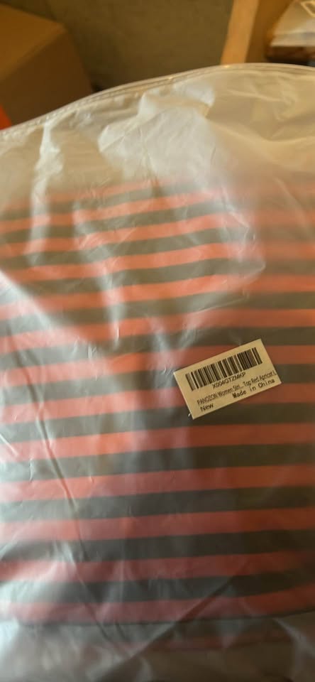 Red and Navy Blue Striped Oversized Sweatshirt L