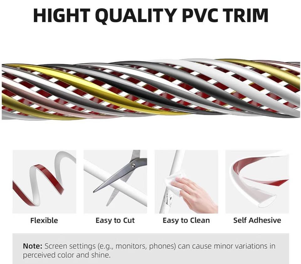 White Flexible Molding Trim Peel and Stick 26.2 Ft