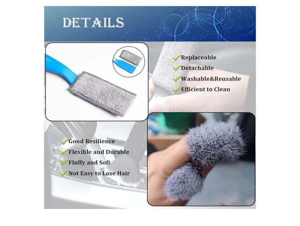 Smeyta Double Head Brush for Car Cleaning, Detailing Interior and Exterior - Sof