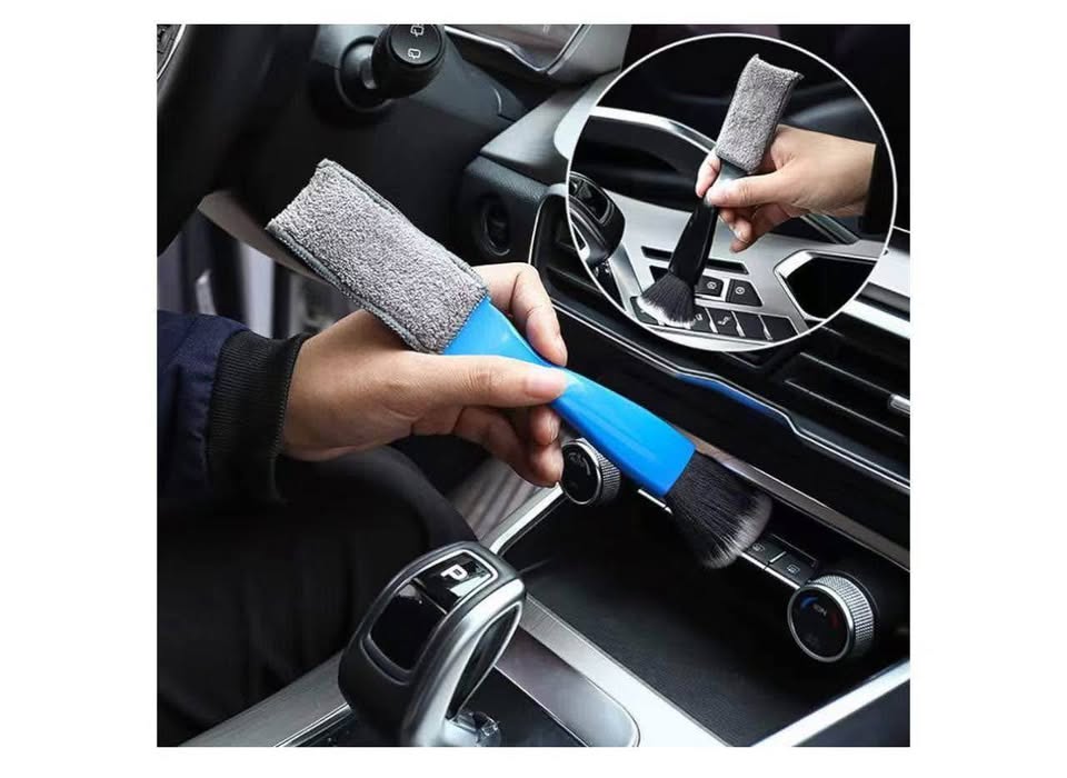 Smeyta Double Head Brush for Car Cleaning, Detailing Interior and Exterior - Sof