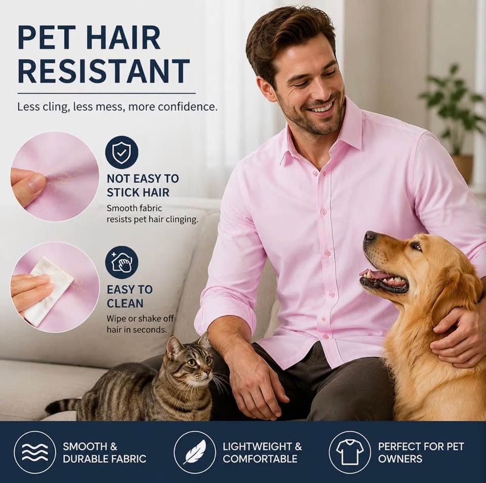 Men's Wrinkle Free Dress Shirts Regular Fit
