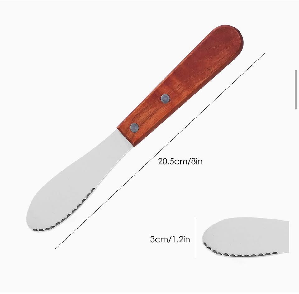 DaKuan 4-Pack 8 Inch Stainless Steel Butter Knives with Wood Handle – Sandwich, 