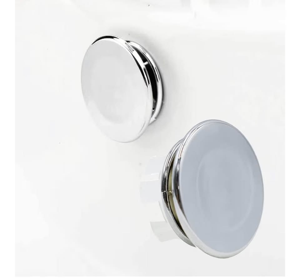 2 Pack Bathroom Basin Sink Round Tidy Trim Chrome Round Overflow Cover Rings Hol