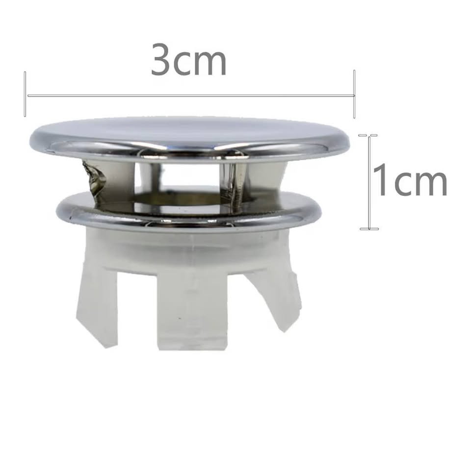 2 Pack Bathroom Basin Sink Round Tidy Trim Chrome Round Overflow Cover Rings Hol