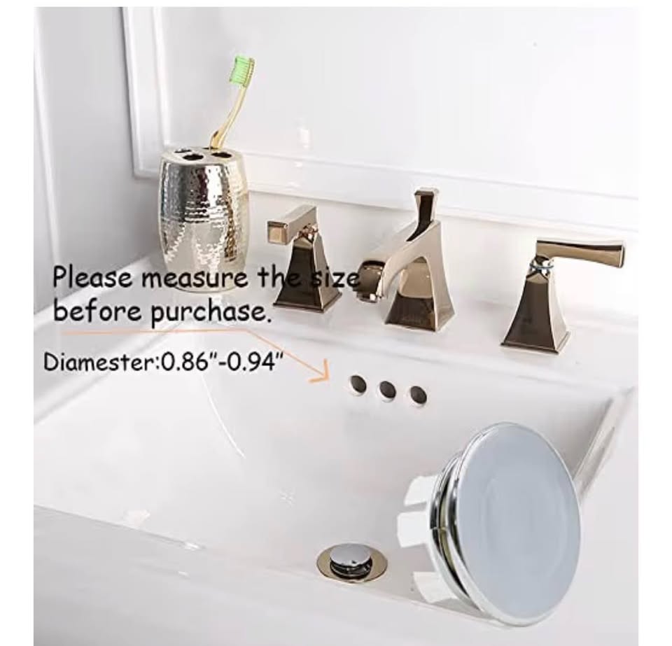 2 Pack Bathroom Basin Sink Round Tidy Trim Chrome Round Overflow Cover Rings Hol