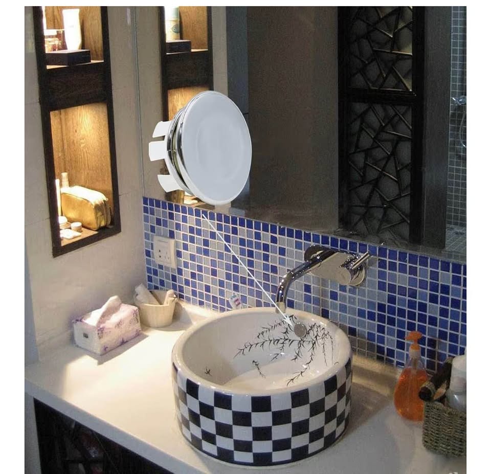 2 Pack Bathroom Basin Sink Round Tidy Trim Chrome Round Overflow Cover Rings Hol