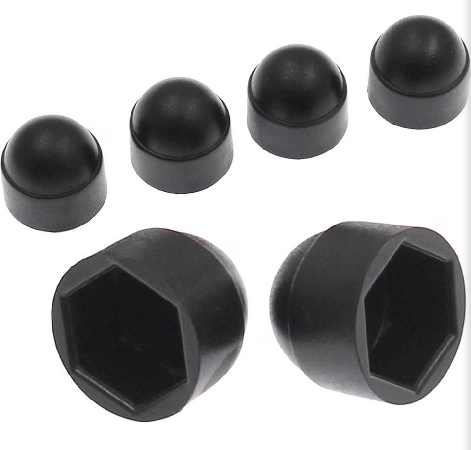 25-Piece Black Plastic Hex Bolt Nut Protection Caps