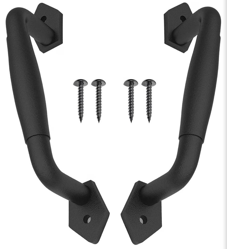 Pair of Black Rustic Barn Door Handles