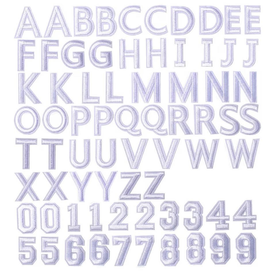 72 Pieces Iron on Letters and Numbers Patches, Embroidered Sew On Patches Alphab