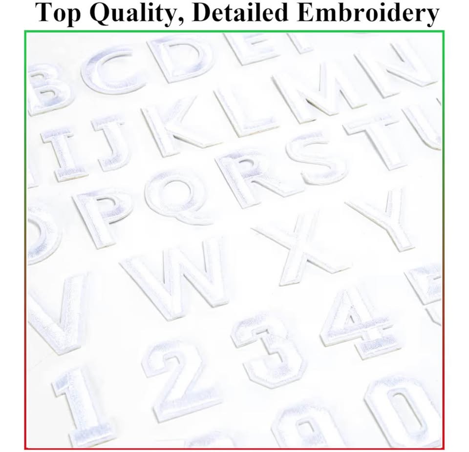 72 Pieces Iron on Letters and Numbers Patches, Embroidered Sew On Patches Alphab