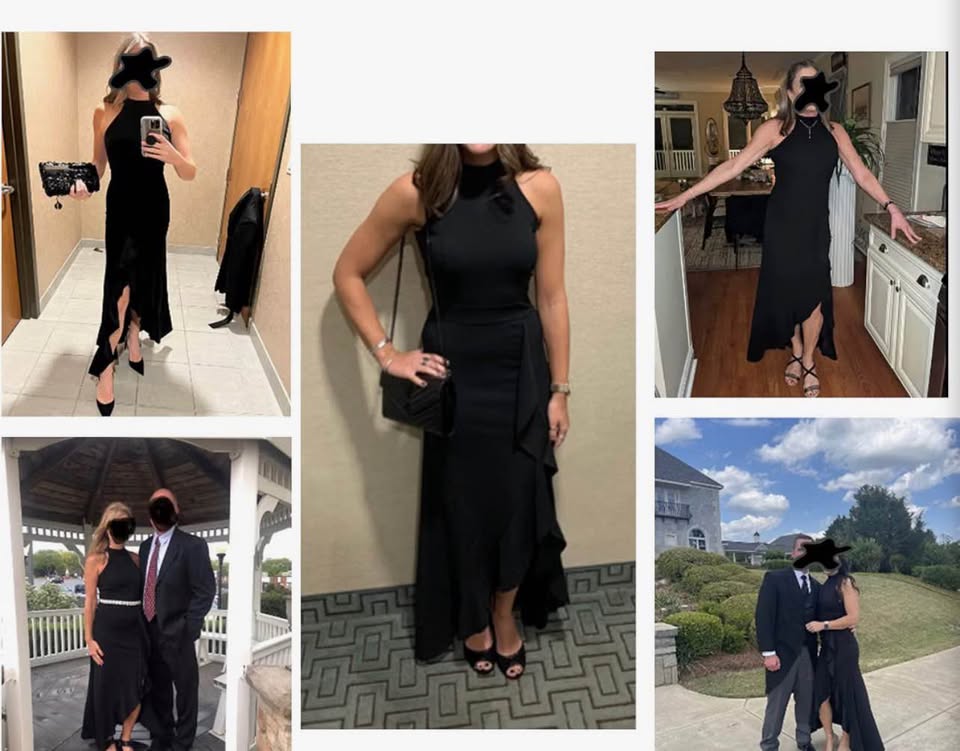 Black Halter Neck Ruffle High-Low Maxi Dress- XXL
