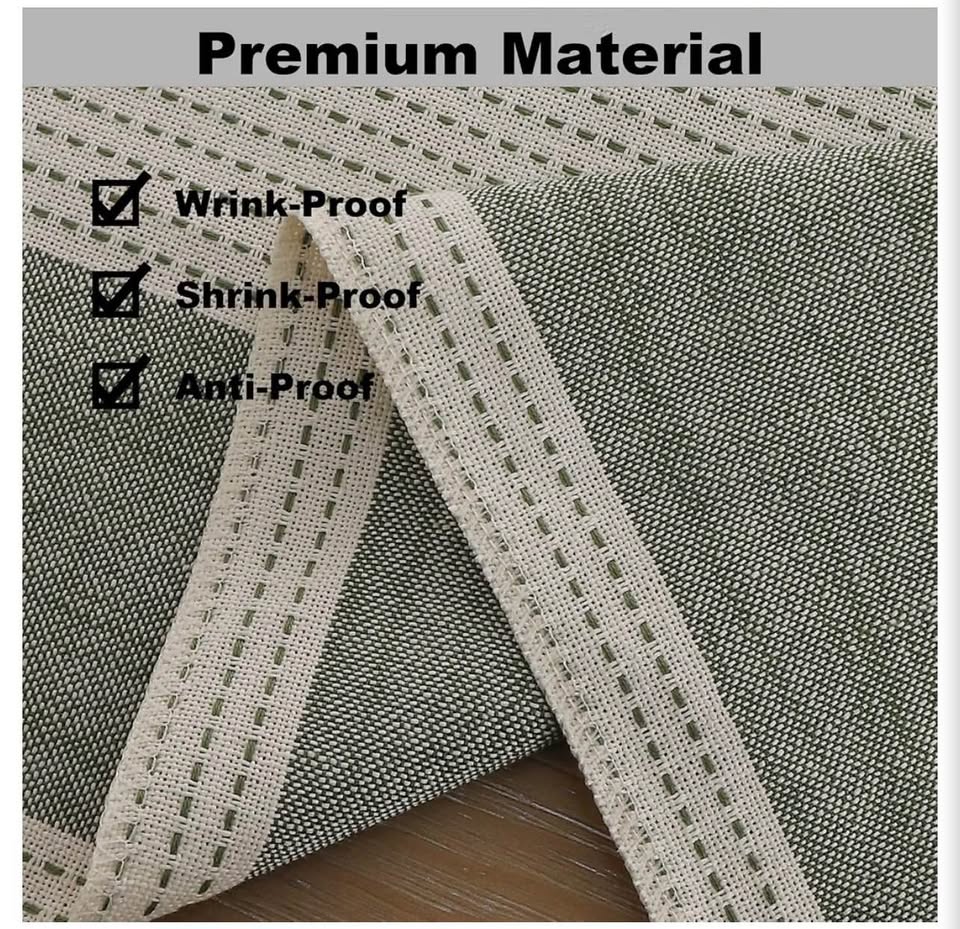 Gernaice Boho Table Runner, Rustic Striped Cotton Linen Farmhouse Table Runners 