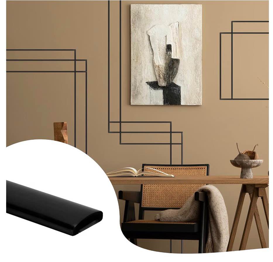 9.8 Ft Peel and Stick Black Molding Trim - Waterproof for Wall, Baseboard, Edges
