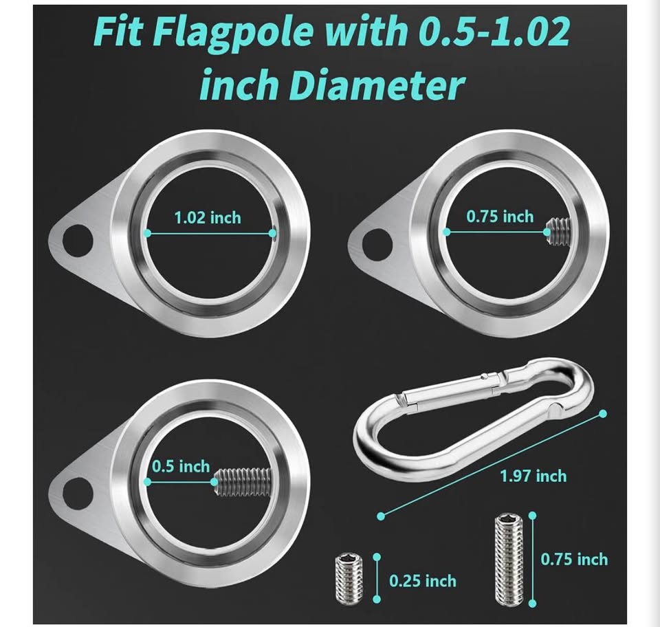 HOOPLE 360° Anti-wrap Flagpole Rings