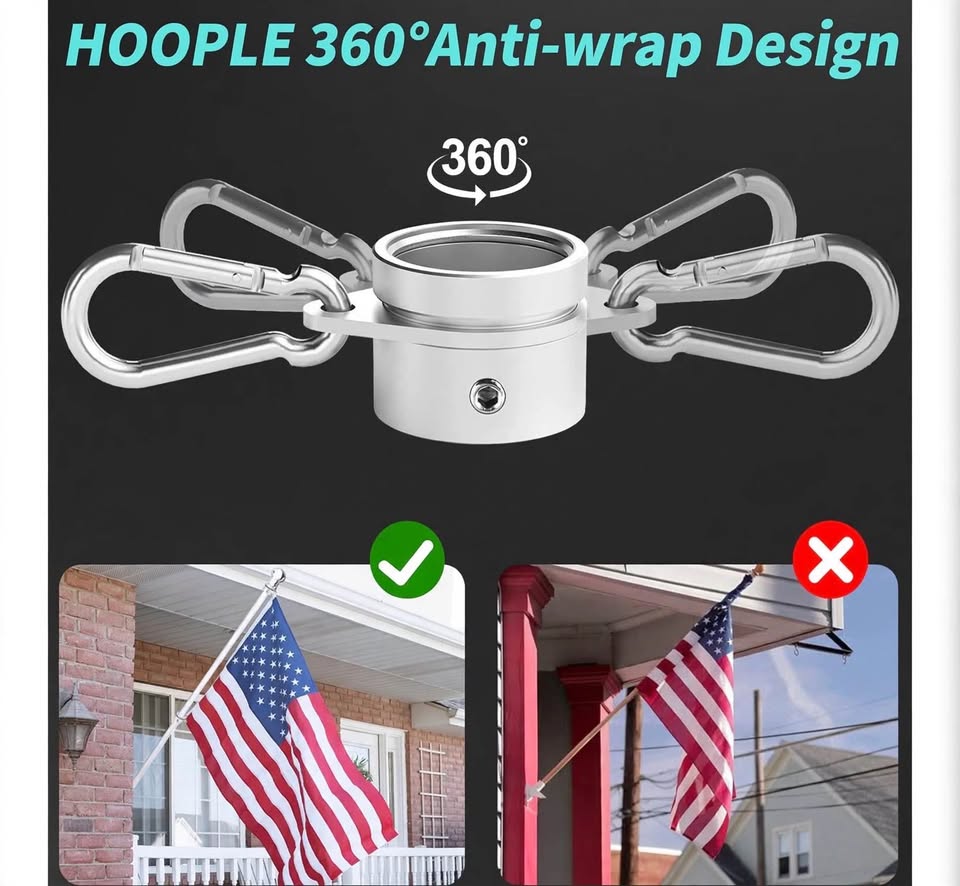 HOOPLE 360° Anti-wrap Flagpole Rings