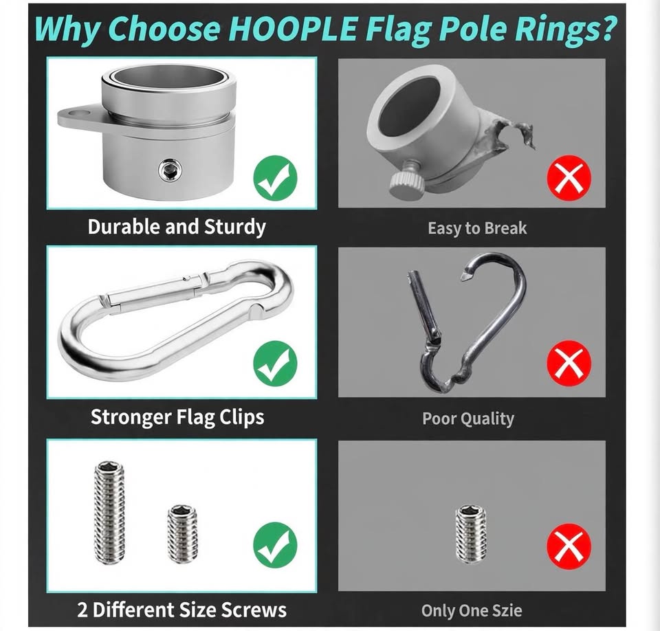 HOOPLE 360° Anti-wrap Flagpole Rings