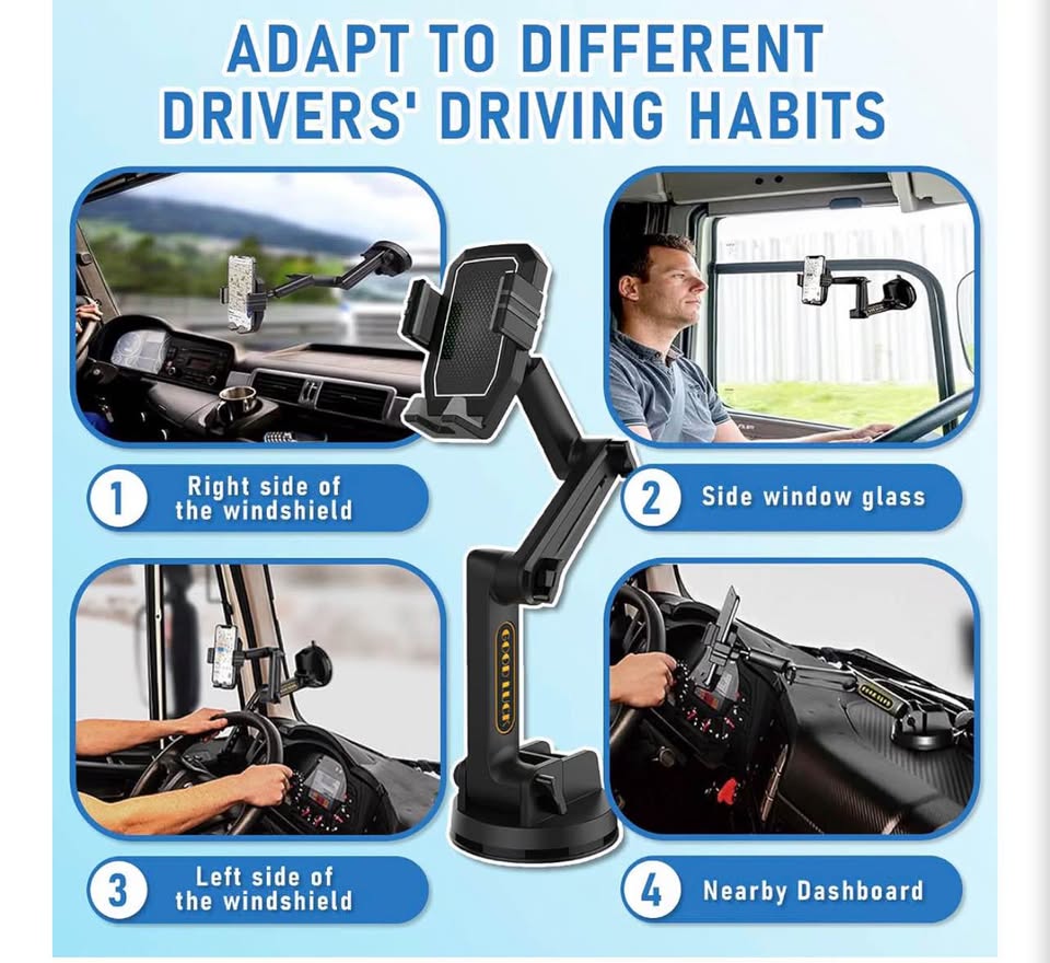 GOOD LUCK Long Arm Truck Phone Mount