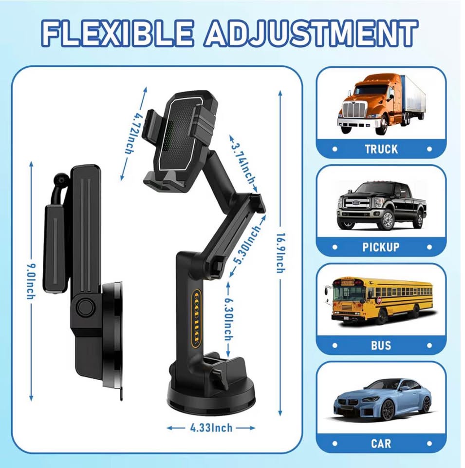 GOOD LUCK Long Arm Truck Phone Mount