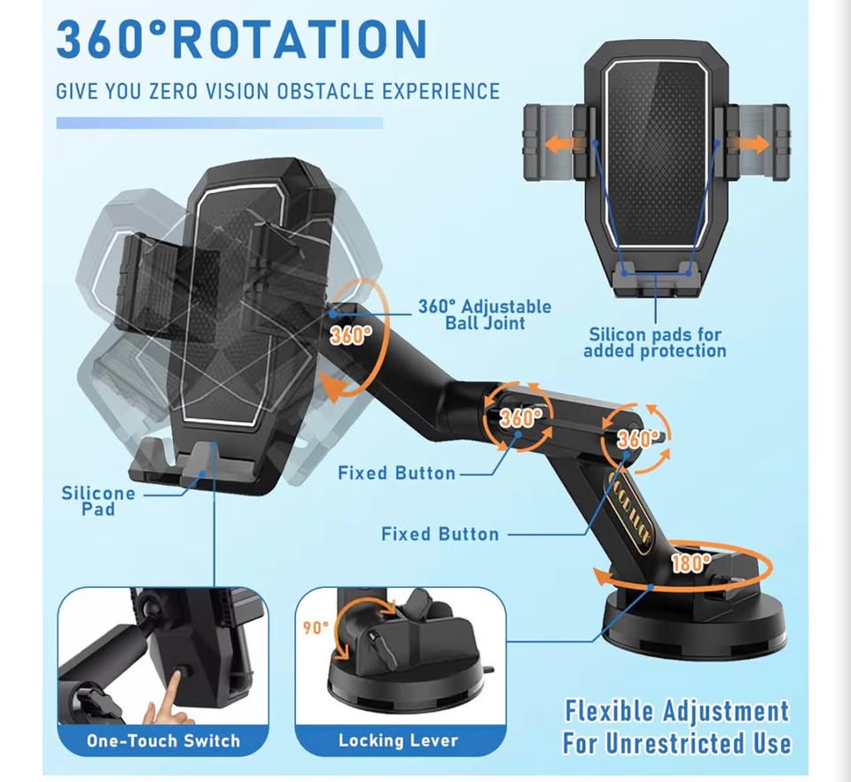 GOOD LUCK Long Arm Truck Phone Mount