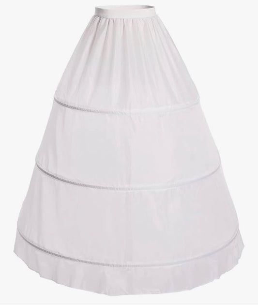 3 Hoops Bustle Costume Crinoline Pannier Petticoat Cosplay Underskirt White, Whi