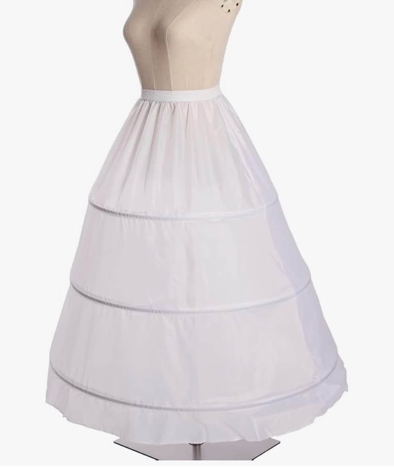 3 Hoops Bustle Costume Crinoline Pannier Petticoat Cosplay Underskirt White, Whi