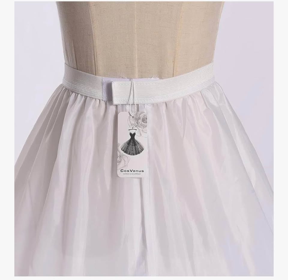 3 Hoops Bustle Costume Crinoline Pannier Petticoat Cosplay Underskirt White, Whi