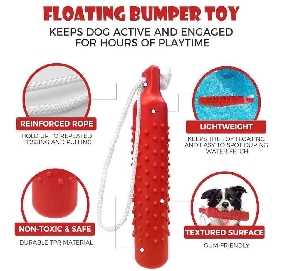 Dog Float Bumper Toy,10.8 Inch Large Training Dummy Retrieving Bumpers Summer Po