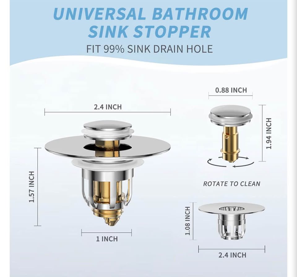 Universal Bathroom Sink Stopper