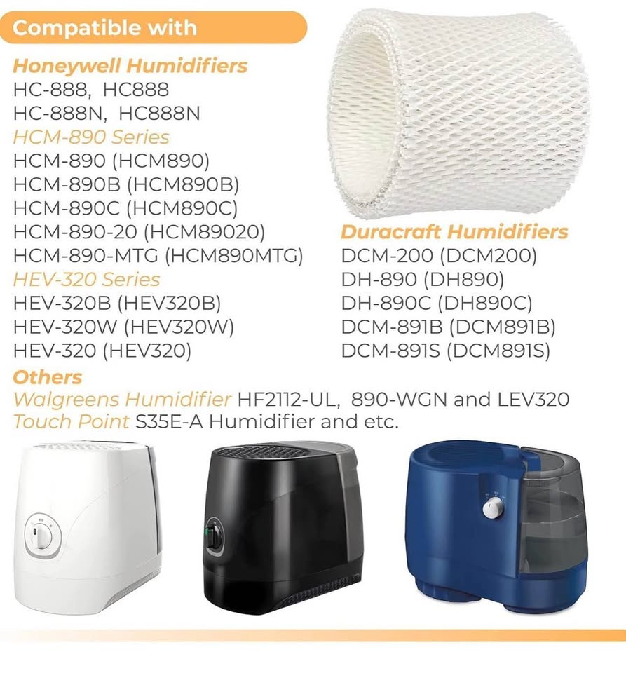 2 Pack HC-888 HC-888N Humidifier Wicking Filters Replacements for Honeywell HC88