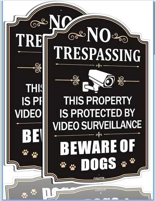 2 Pack No Trespassing This Property is Protected by Video Surveillance Beware of
